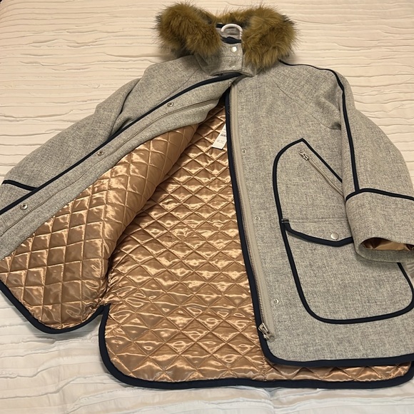 NWT J Crew Summit Parka in Italian Stadium Cloth Wool Size 4 - Picture 4 of 10